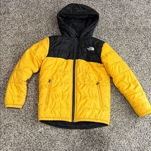 The North Face Boys Black & Yellow Hooded Reversible Coat